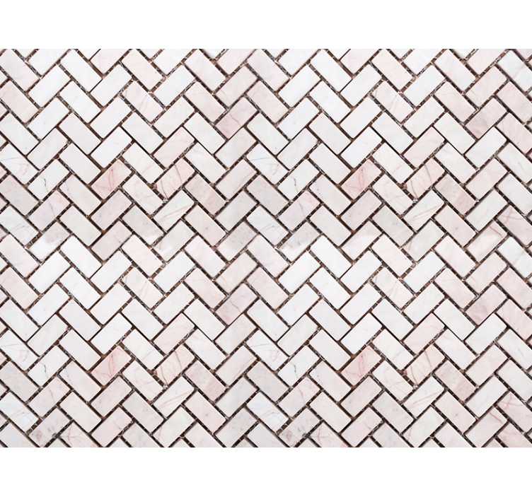 Ornament tapete im fischgrätmuster aus marmor - TenStickers