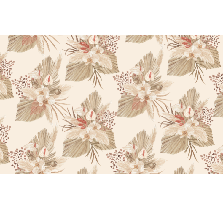 Tapete wohnzimmer trockenblumen mit pampasgras - TenStickers