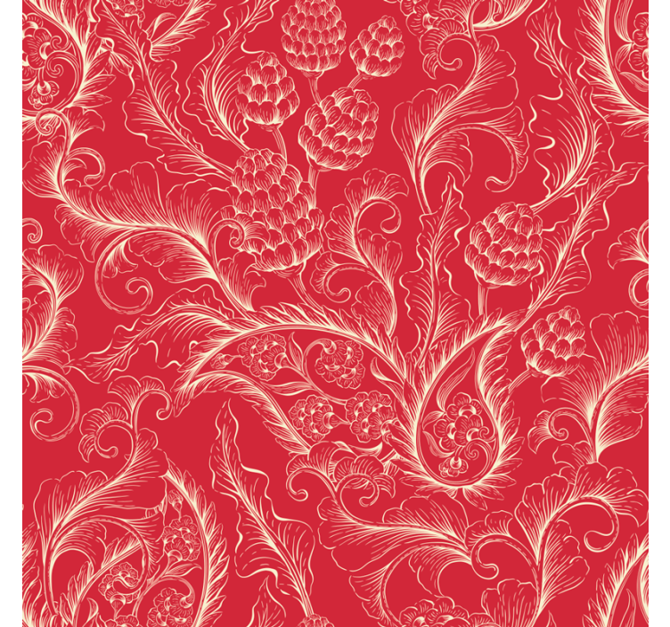 Tapete florale ornamente rote paisley-illustration - TenStickers