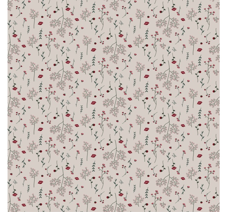 Tapete muster minimalistisches rotes blumenmuster - TenStickers