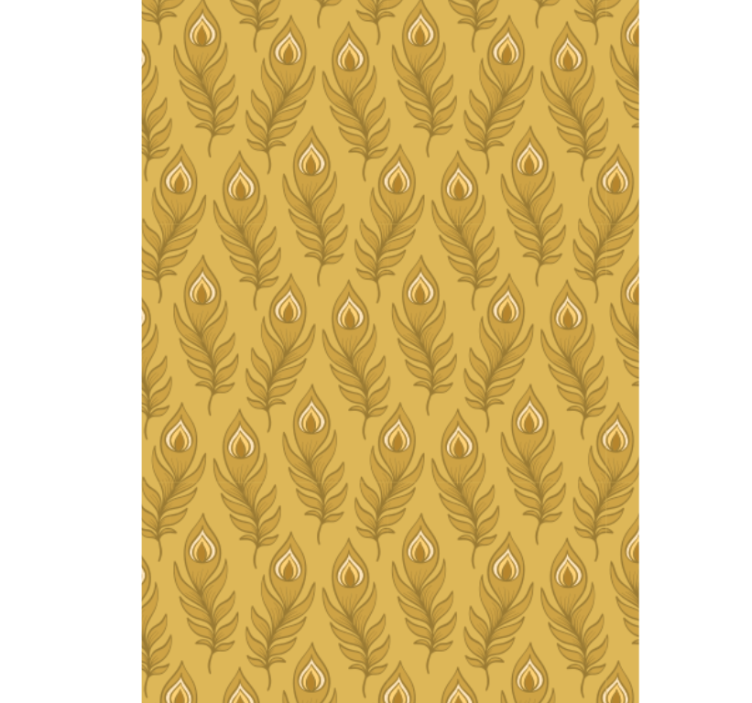 Tapete tiere blaue blumenschnauze mit zwei goldenen blumen - TenStickers