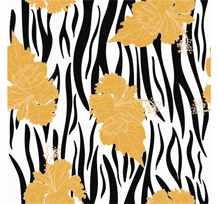 Tapete tiere mit zebrastreifen und blumenmuster - TenStickers