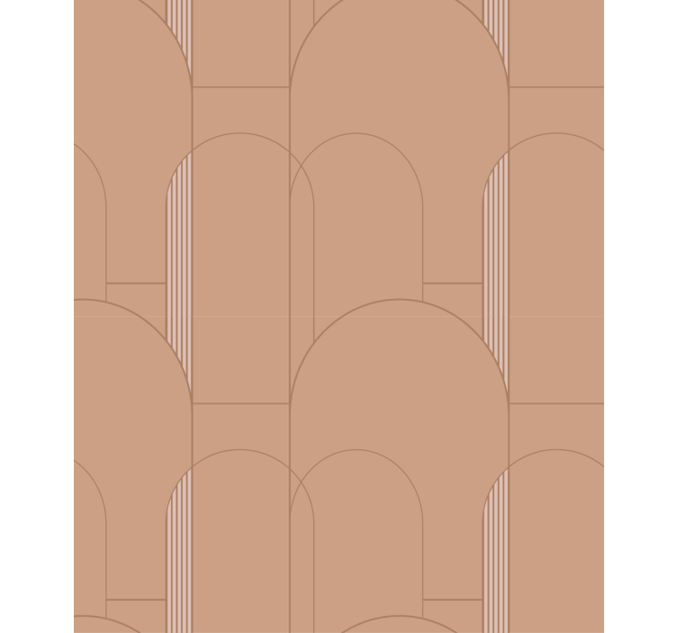Tapete esszimmer mit terracotta geometrischem muster - TenStickers