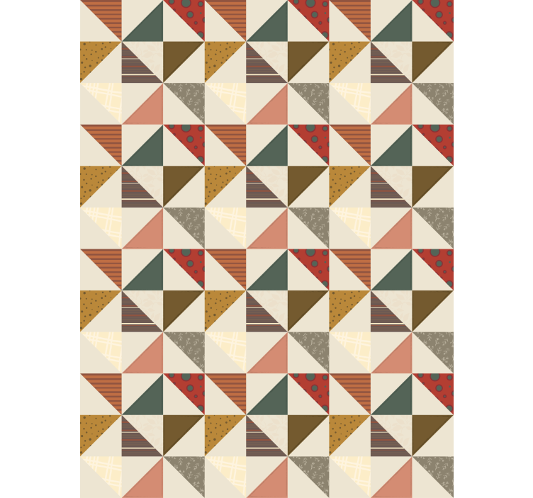 Tapete esszimmer geometrisches patchwork-dreieckmuster - TenStickers