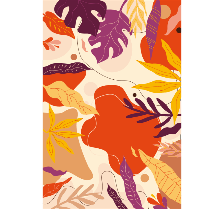 Tapete natur bunte abstrakte blätter - TenStickers