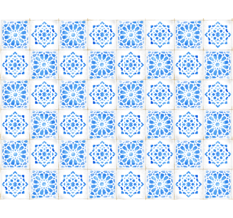 Tapete fliesen mit filigranen blauen mustern - TenStickers