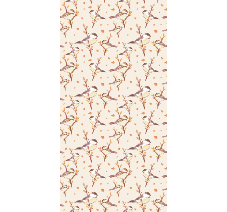 Tapete kinderzimmer aquarella vögel auf Ästen - TenStickers