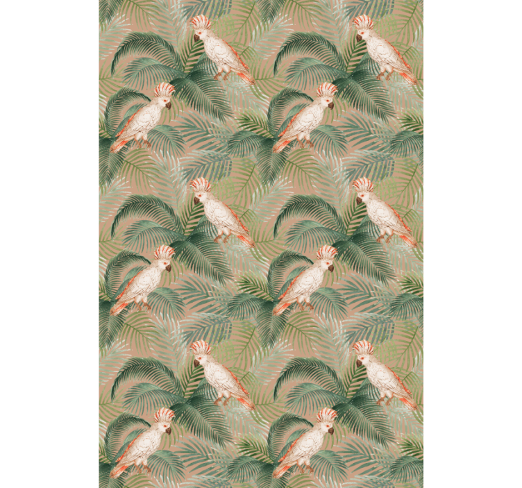 Tapete kinderzimmer kakadu und blätter - TenStickers