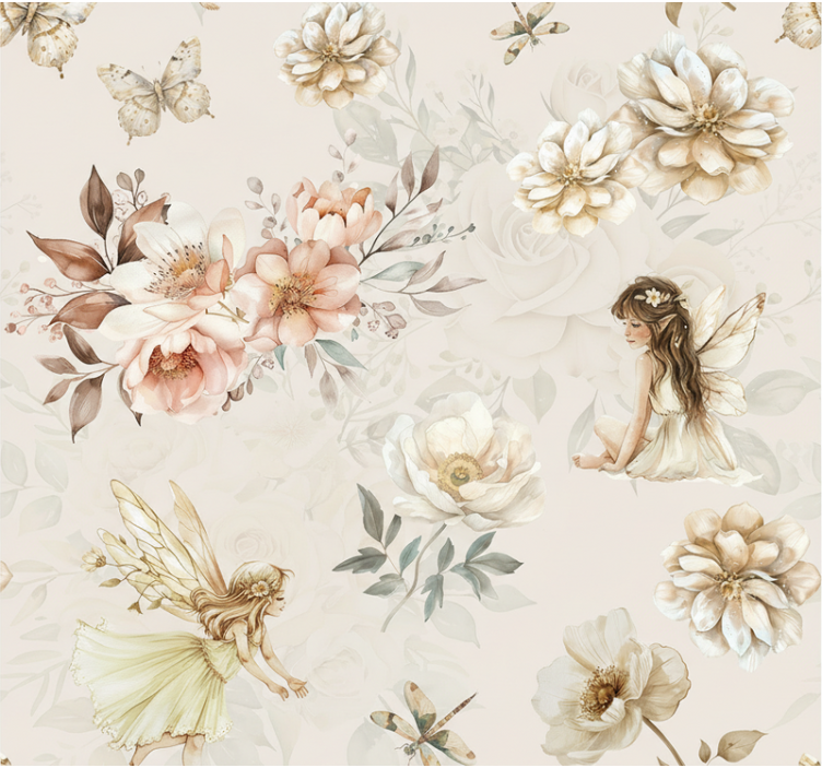 Tapete wohnzimmer in sanften pastellfarben - TenStickers