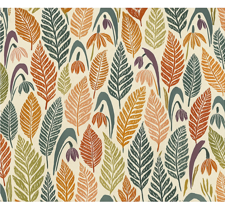 Tapete skandinavisch mit bunten schneeglöckchen - TenStickers