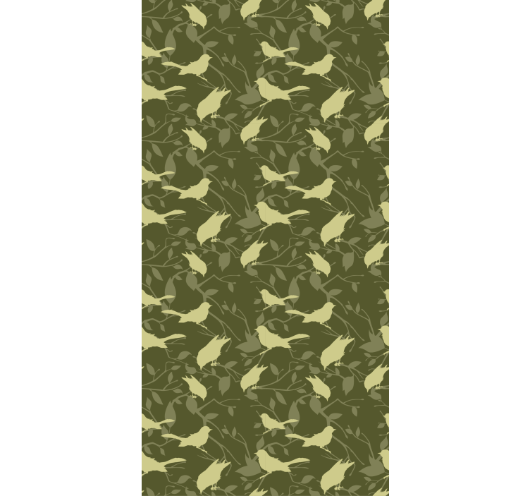 Tapete klassisch grüne vögel im viktorianischen stil - TenStickers