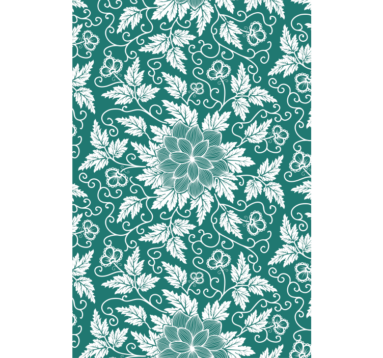 Tapete wohnzimmer mit nostalgischem blumenmuster - TenStickers