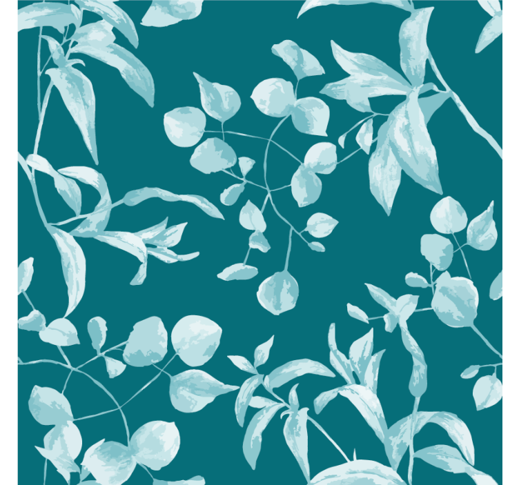 Blumentapete im blauen aquarelldesign - TenStickers