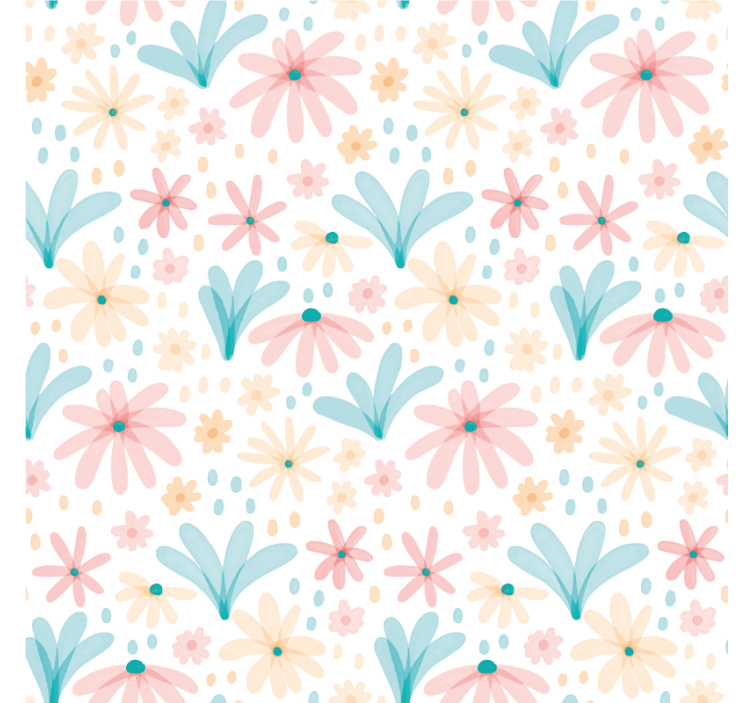 Blumentapete mit pastellfarbenem blumenmuster - TenStickers