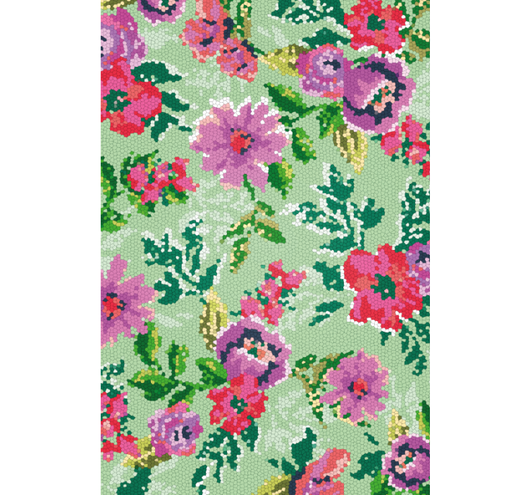 Blumentapete mosaik blumenmuster - TenStickers