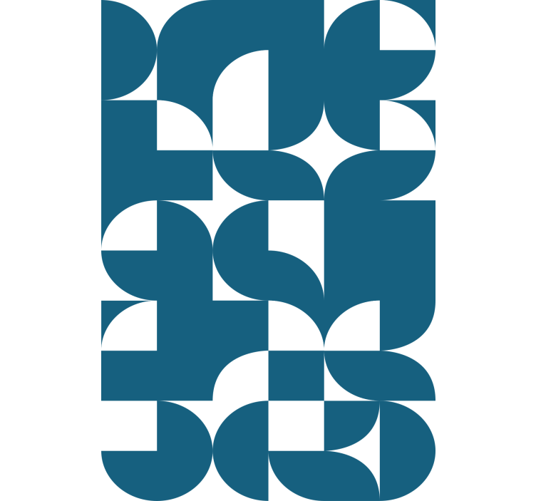 Tapete geometrisch mit blauem kreisdesign - TenStickers