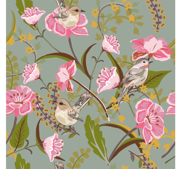 Tapete küche mit blumenmotiv - TenStickers