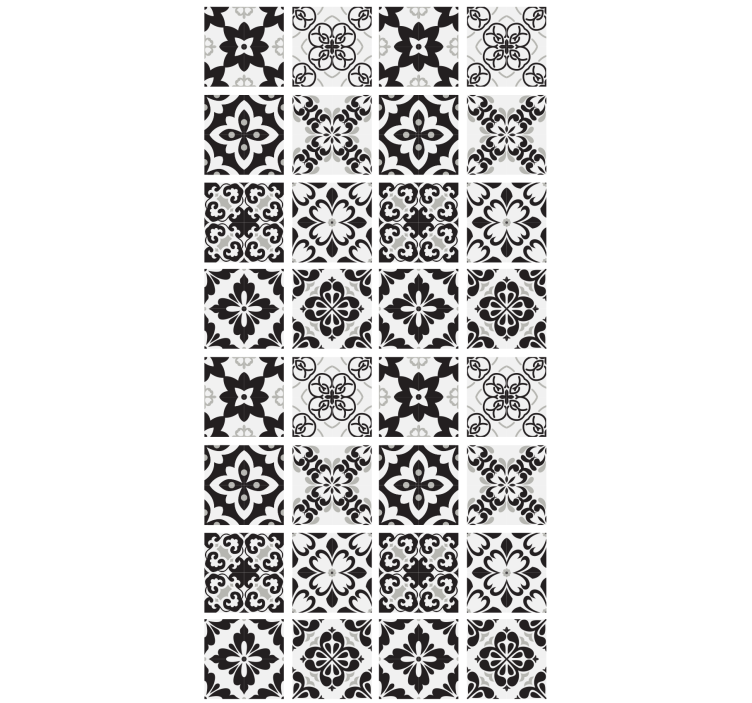 Tapete küche in schwarz-weiß-fliesen - TenStickers