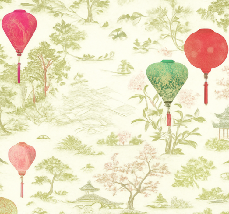 Tapete hochzeit orientalische chinoiserie landschaft - TenStickers