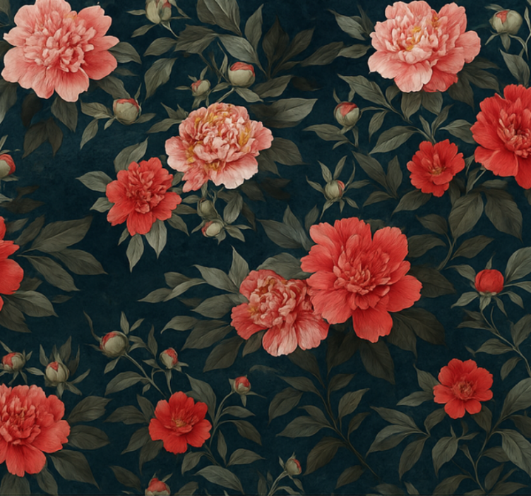 Tapete wohnzimmer vintage dunkle botanische - TenStickers