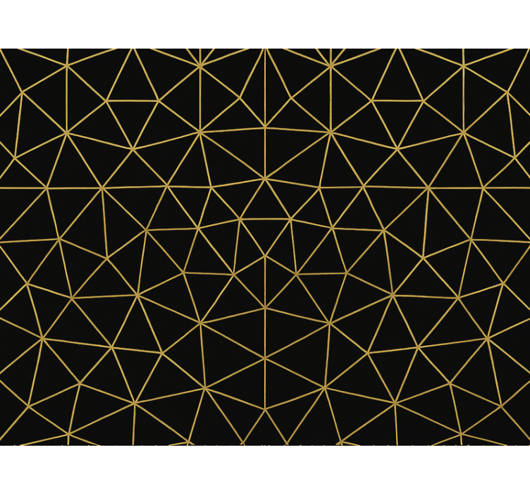 Tapete dreiecke mitternachtsgold geometrisches netz - TenStickers