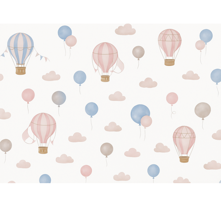 Tapete babyzimmer pastell traum ballons - TenStickers