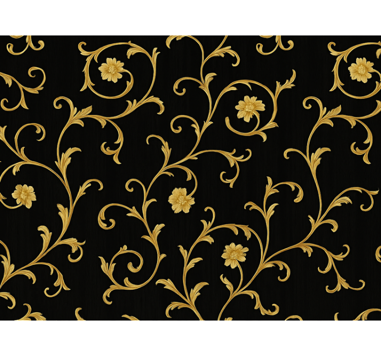 Barock tapete goldene scrollen mitternachts noir - TenStickers