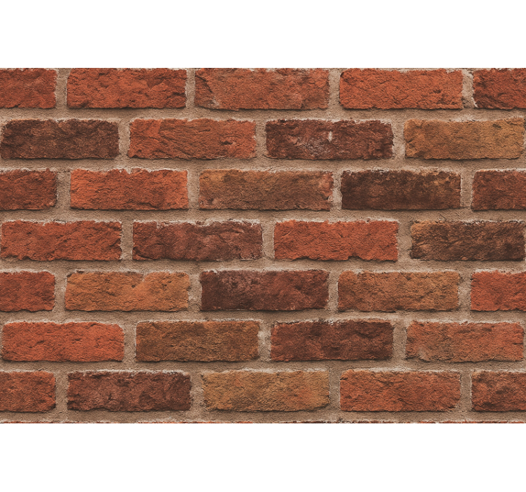 Tapete wohnzimmer im roten backsteinlook - TenStickers