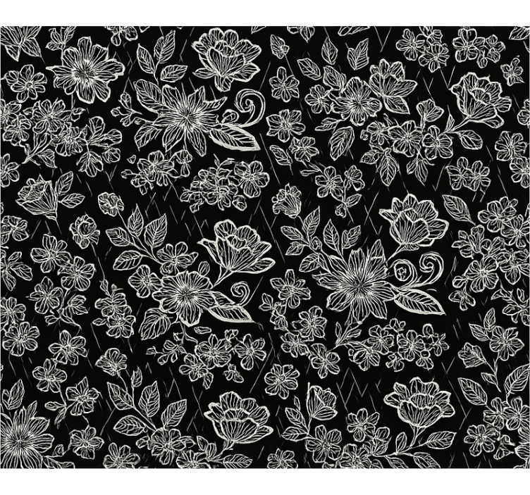 Tapete hochzeit dunkles blumendesign - TenStickers