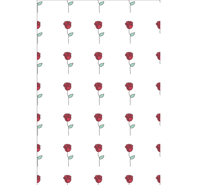 Blumentapete mit niedlichem roten rosen-linienmuster - TenStickers