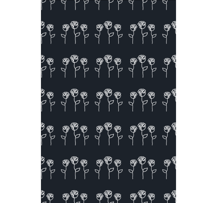 Blumentapete minimalistische rosenillustration linie - TenStickers