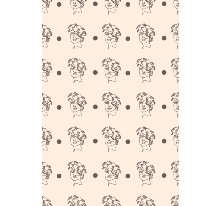 Blumentapete silhouette minimalistische süße frau floral - TenStickers