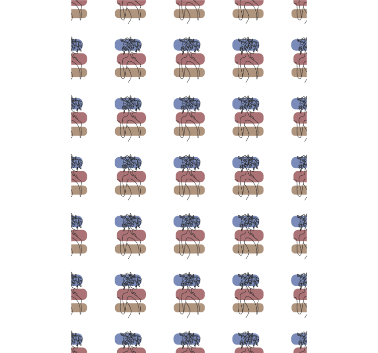 Blumentapete mit geometrischem frauendesign - TenStickers