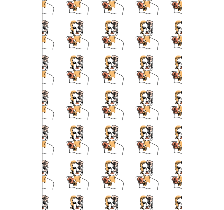 Tapete florale ornamente mit minimalistischen orchideen - TenStickers