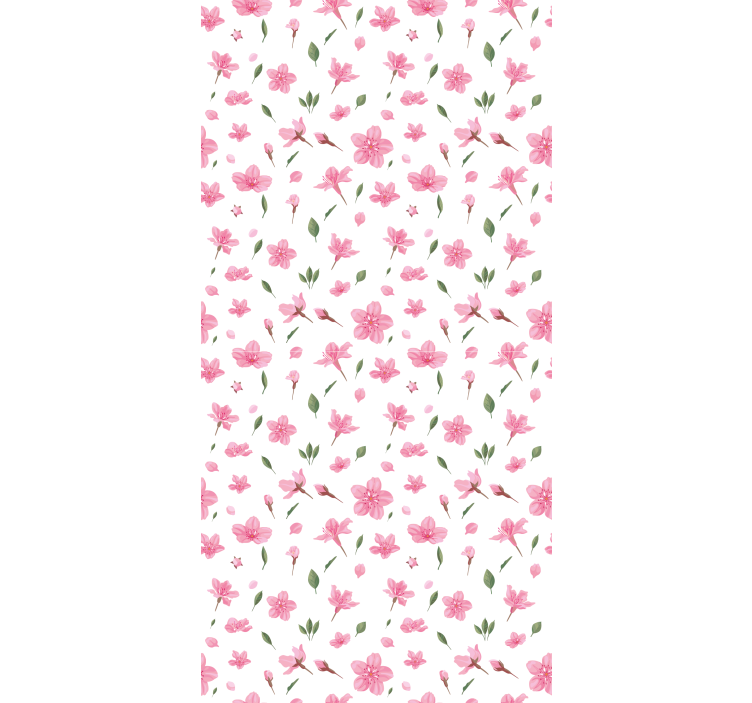 Tapete florale ornamente aquarell zarte rosa blüten - TenStickers