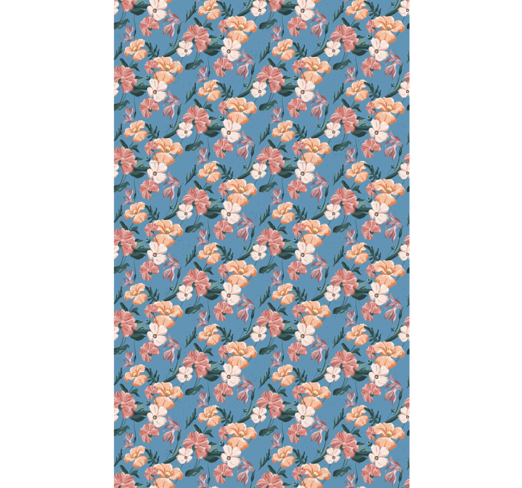 Tapete florale ornamente flowerprint 'ziedi jeans' - TenStickers