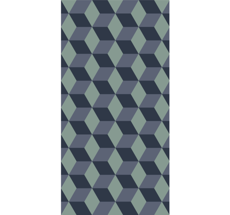 Tapeten schlafzimmer retro würfelmuster in blau - TenStickers