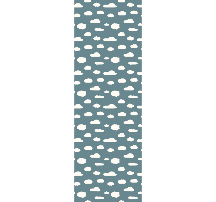 Tapeten schlafzimmer muster in weiß auf blau - TenStickers