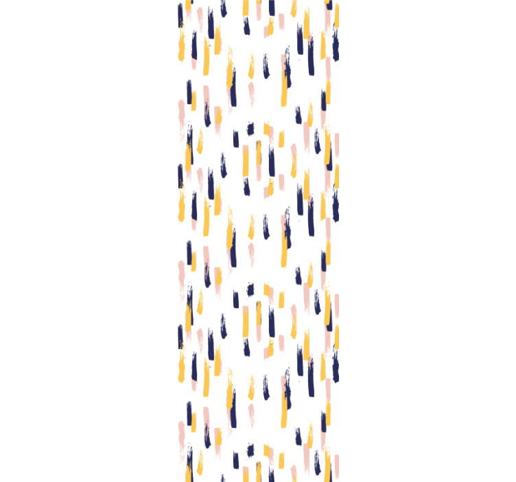 Tapeten schlafzimmer mit modernem muster in blau gelb rosa - TenStickers