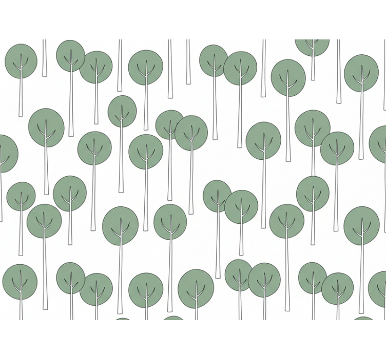 Blumentapete mit minimalistischem baum-muster - TenStickers