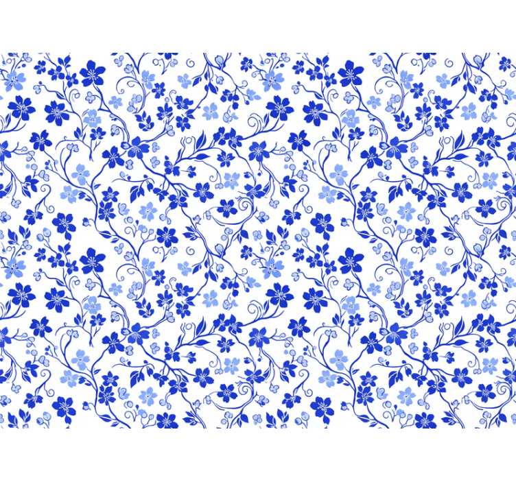 Blumentapete blaue kirschblüte (b08p3bspfj) - TenStickers