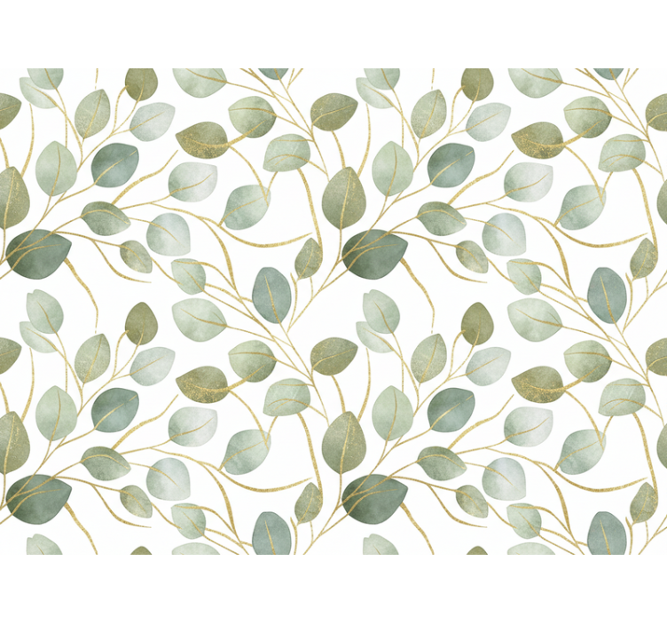 Tapete blätter eukalyptus gold schimmer (b09xjbpr7m) - TenStickers