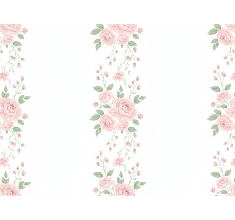 Blumentapete in zartem rosa blumenmuster - TenStickers