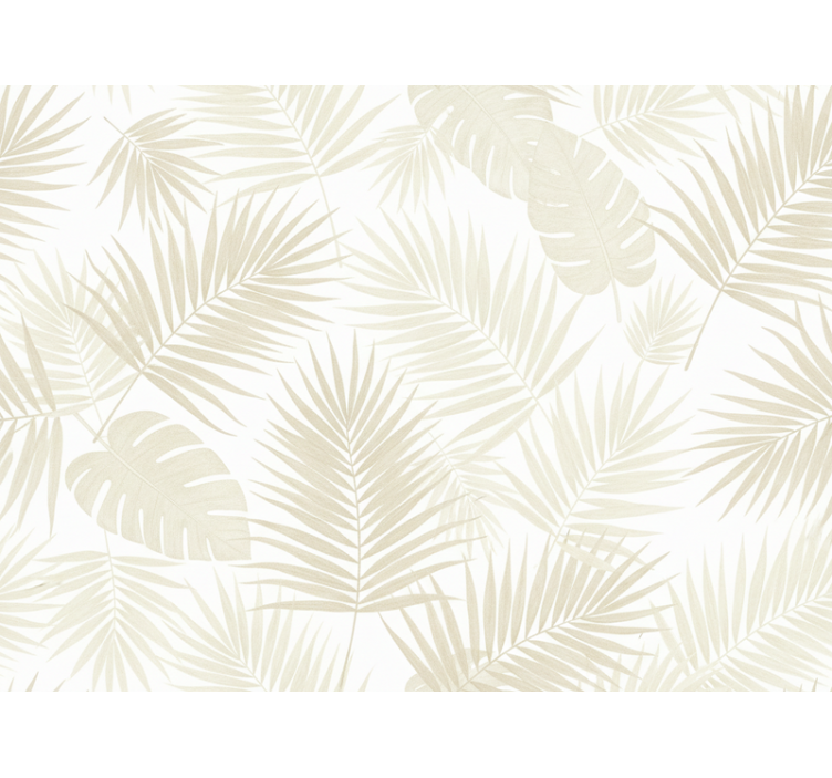 Blumentapete palmblätter in creme (b0cs6nxghv) - TenStickers