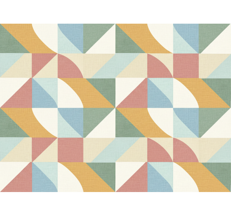 Tapete rustikal geometrische formen in sanften farben - TenStickers
