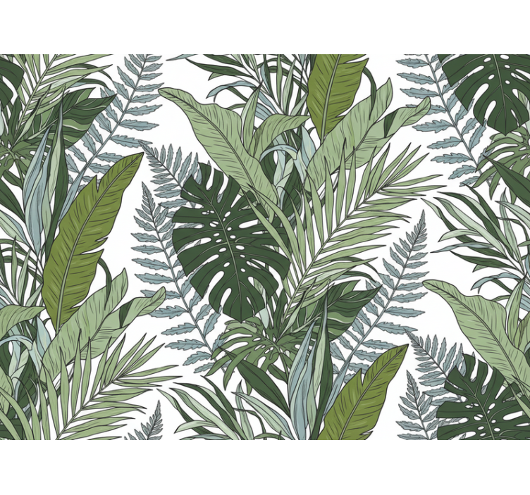 Blumentapete exotische blätter symphonie - TenStickers