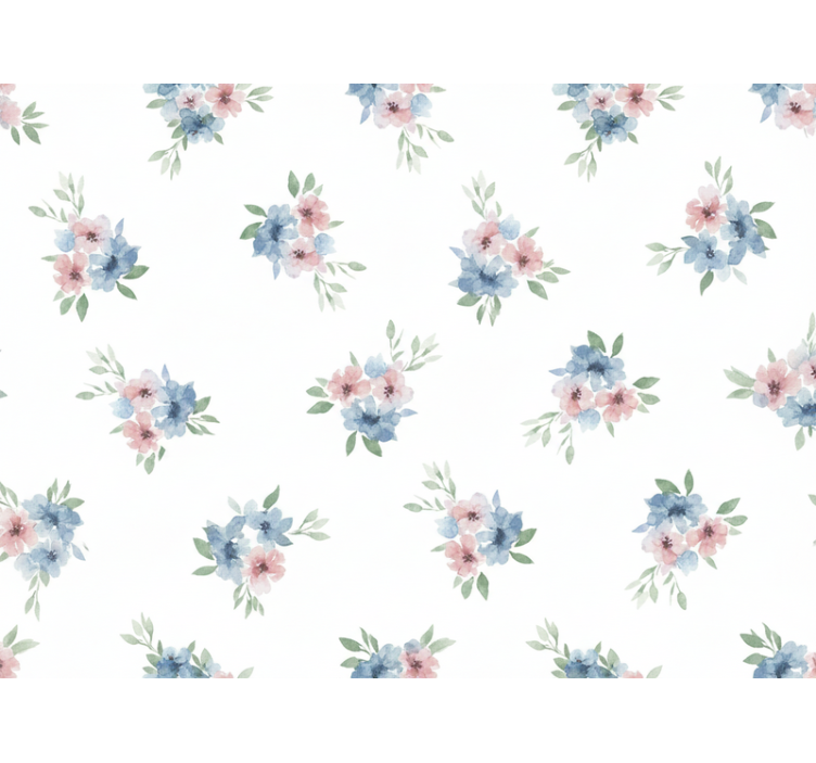 Blumentapete kleine blumen in aquarell (b0d4973643) - TenStickers
