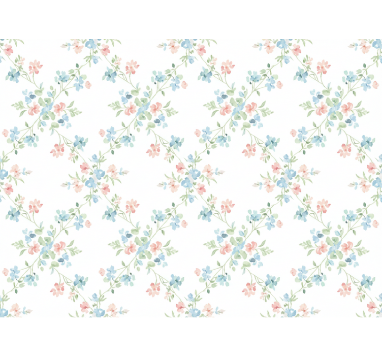 Blumentapete kleine blumen in blassem aquarell - TenStickers