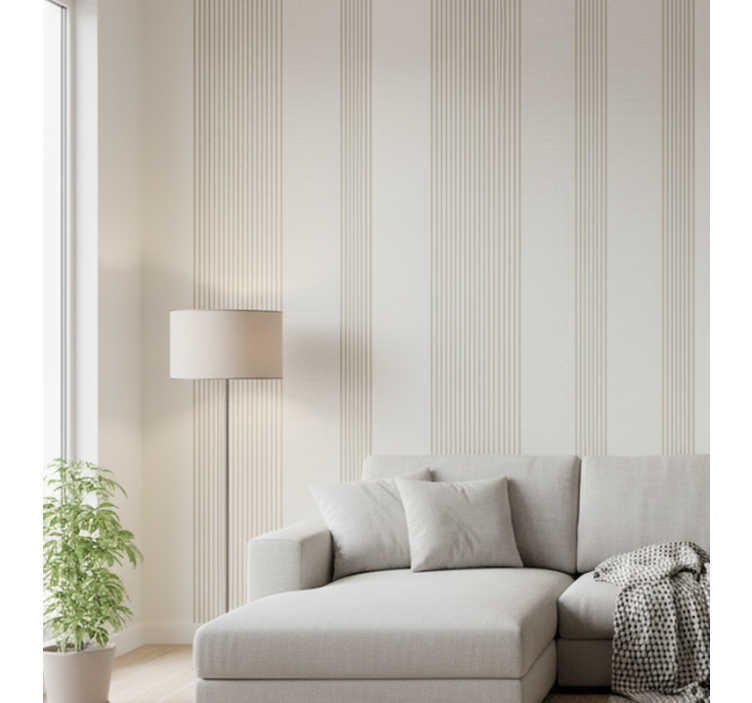 Tapete vertikale streifen minimalistisches creme design - TenStickers