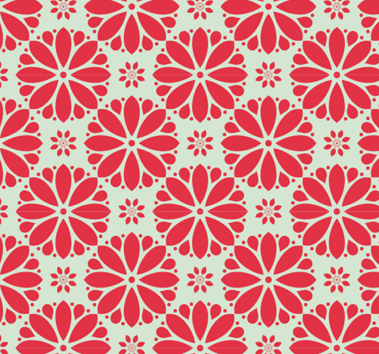 Wohnzimmer  Tapete florale geometrische motive - TenStickers